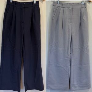 Abercrombie & Fitch Navy and Light Gray Women's Pants